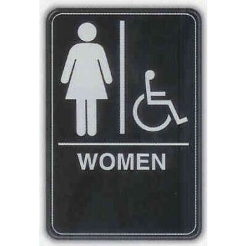 6x9 ADA Braille Sign - Women Handicap
