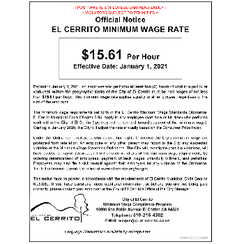 El Cerrito Minimum Wage