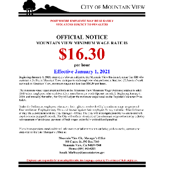 City of Mountain View Minimum Wage