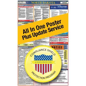 North Dakota All In One Poster + 3 Year Replacement Poster
