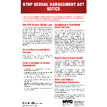 New York City Stop Sexual Harassment Act Notice