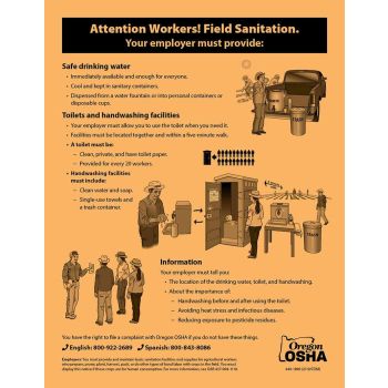 Oregon Field Sanitation Notice Poster