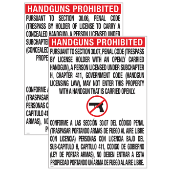 Texas Open Carry Sign Bundle