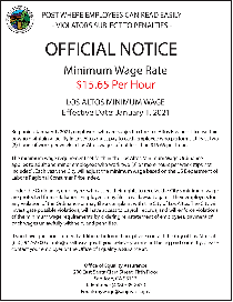 City of Los Altos Minimum Wage Official Notice