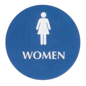Restroom Braille Sign - Large ADA - Women